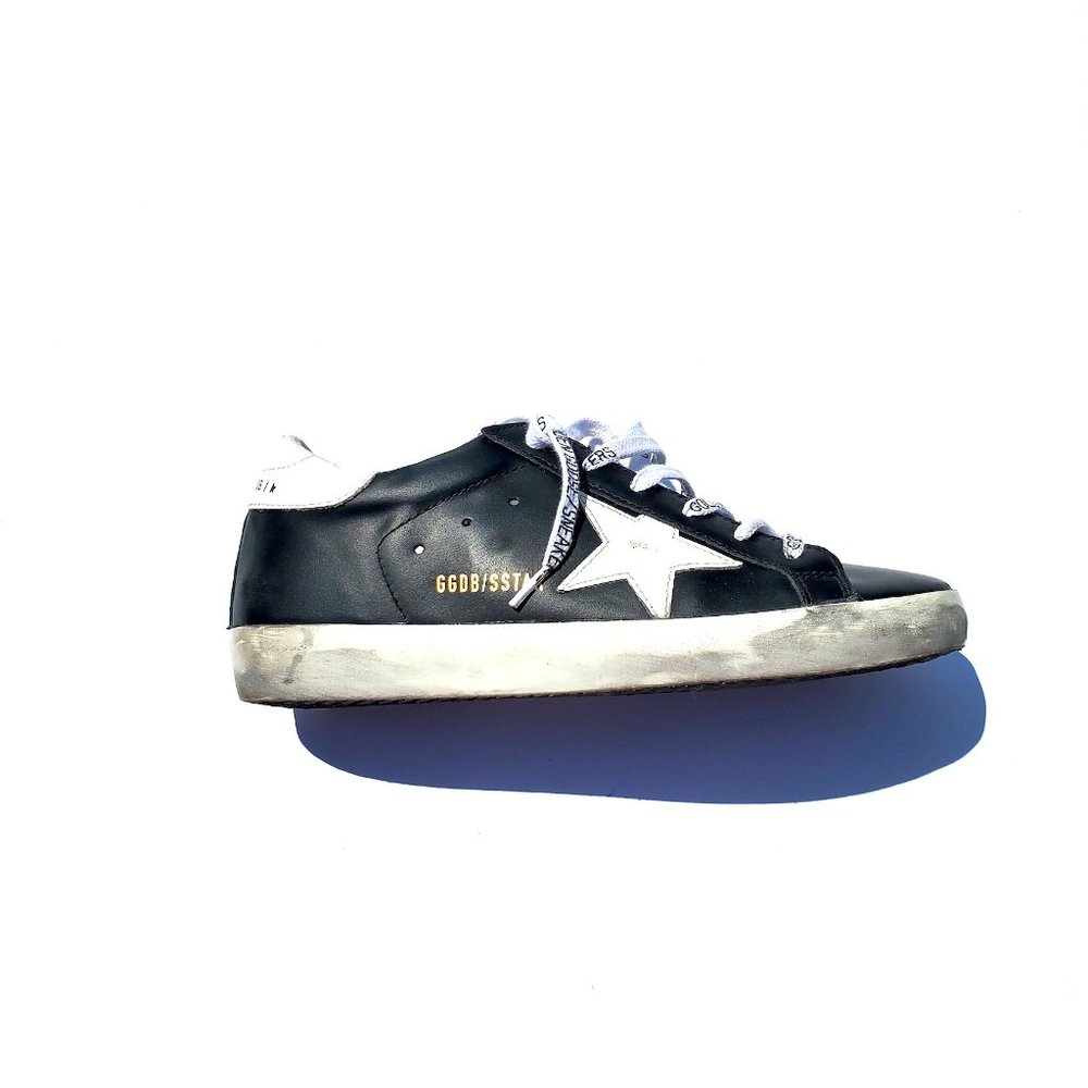 Authentic GOLDEN GOOSE Superstar Black White Leather Sneakers 37